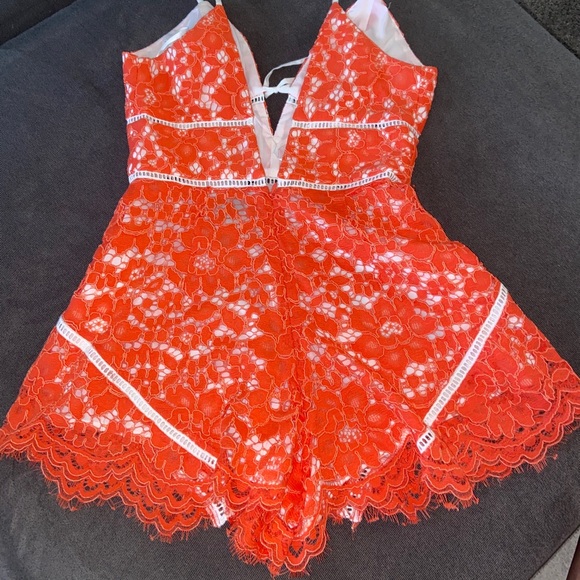 NBD orange lace romper 🦀🧡 - Picture 2 of 4